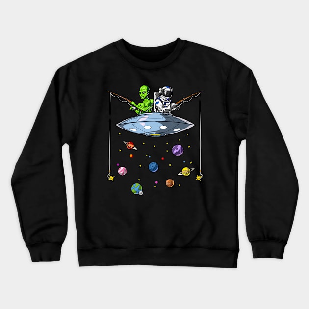 Space Fishing Crewneck Sweatshirt by underheaven